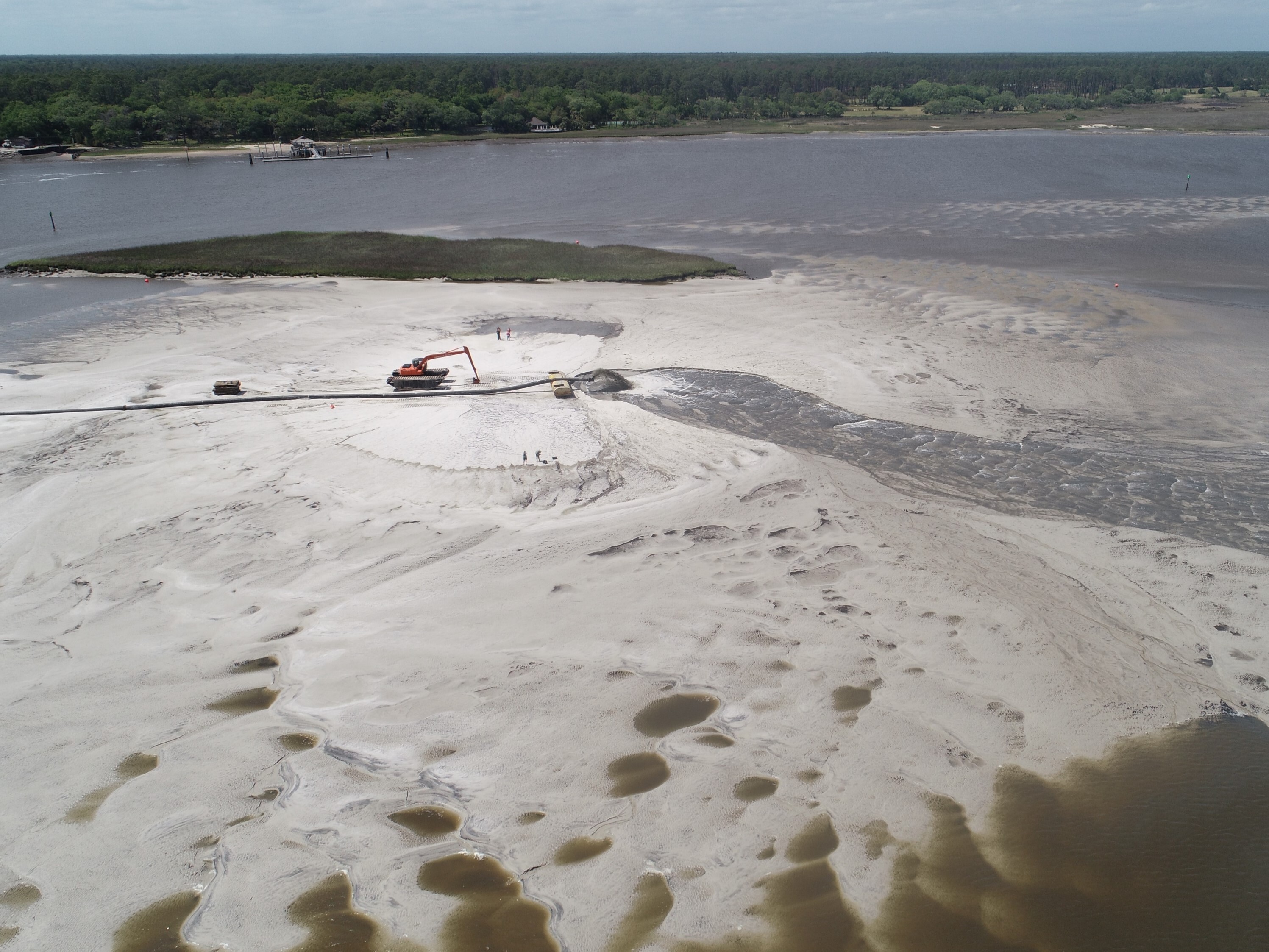 Intracoastal Waterway dredge material is being used to create Bird Island at the Cumberland Dividings maintenance dredging project in Camden County, Georgia (credit: Devon Carlock/Cottrell Contracting Corporation).